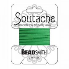 Beadsmith polyester soutache cord 3mm - Grass green